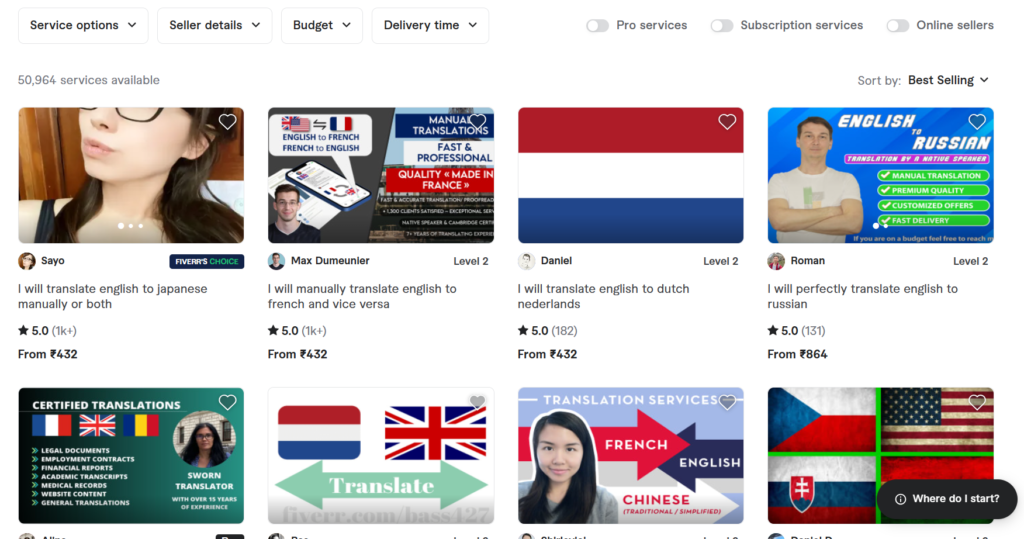 translator jobs on fiverr